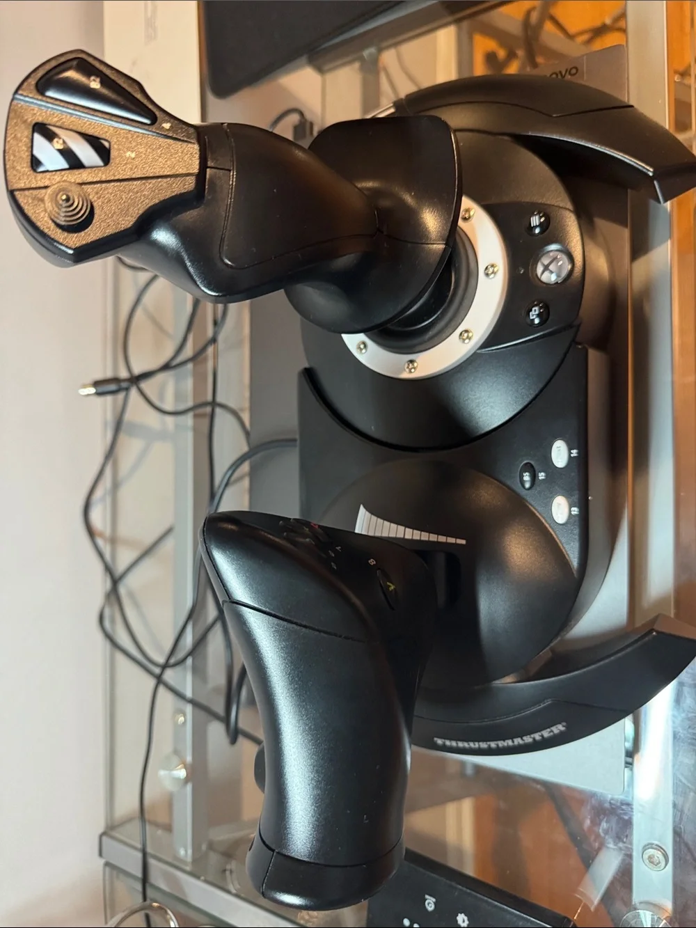 Ergonomic Black Flight Control Joystick & Throttle Set